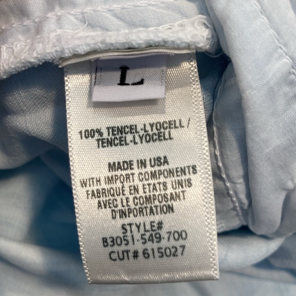 Bella Dahl Freyed smocked waist wide legs pants salt spray L - Picture 12 of 16